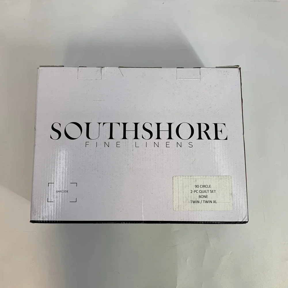 Southshore Fine Linens 90 Circle 2 Piece Quilt Set Bone Twin Twin XL New